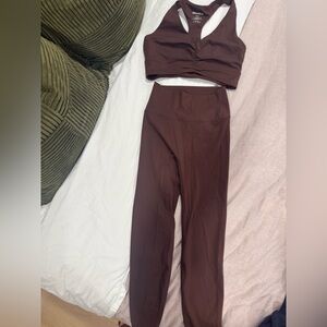 Adanola Chocolate Brown Leggings and top